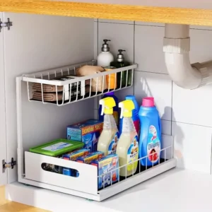 Kitchen Pull-out Sink Shelf Cabinet Countertop Kitchenware Seasoning Storage Rack