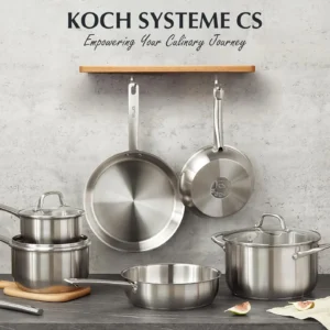 KOCH SYSTEME CS 10 Piece Stainless Steel Pots and Pans Set, Kitchen Cookware Sets, Induction Ready, Oven Safe to 450°F