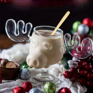 1/2/3PCS Christmas Elk Glass Cup 8Oz Milk Moose Mug Christmas Reindeer Head Beer Water Cup Xmas Holiday Party Drinkware Gifts