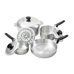 USA Heavy Duty 8-Piece Cast Aluminum Cajun Cookware Set, Silver