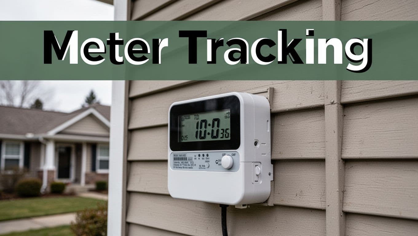 Editorial image showing a modern smart meter used for tracking home electricity usage.